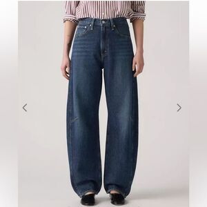 LEVIS Jeans Barrel Leg NWT Cinch Wide Leg High Waist New Shades Blue Size 24